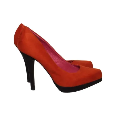 Pumps (Orange, Black) from Ladystar Faux suede