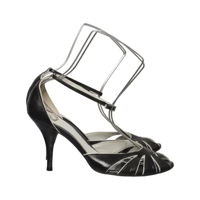 High heel sandals (Black, White) from Blay Leather