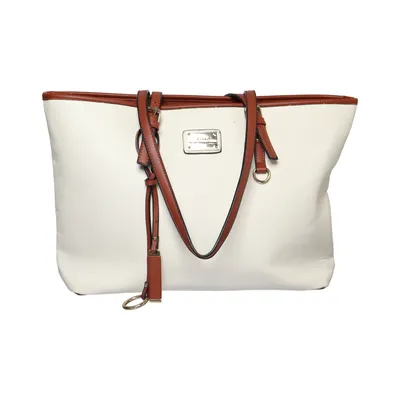 Handbag (White, Brown) from NYPD