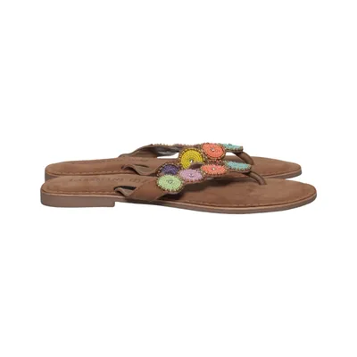 Tongs (Marron, Multicolore) de Lazamani Cuir