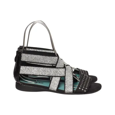 Gladiator sandalen (Zwart, Zilver) van DinSko