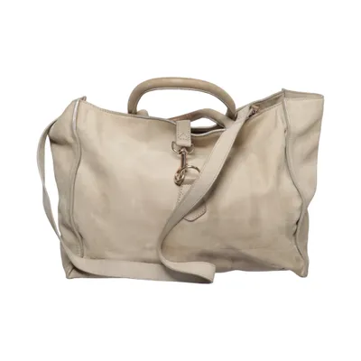 Handväska (Beige) från H&M Bomull, Skinn