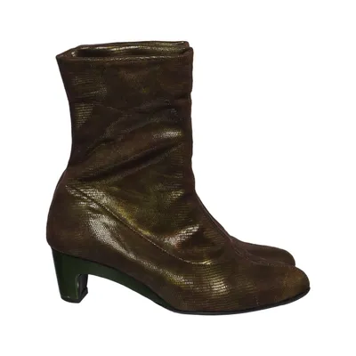 Heeled boots (Brown, Gold) from Pedag Leather