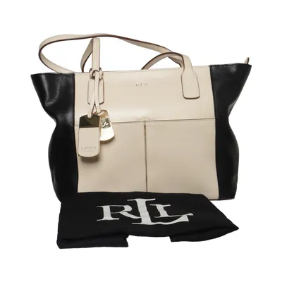Handväska (Beige, Svart) från Lauren Ralph Lauren Skinn, Polyester