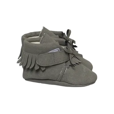 Baby slofjes (Grijs) van Baby Mocs Leer