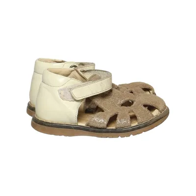 Sandals (Gold, White) from Enfant Leather