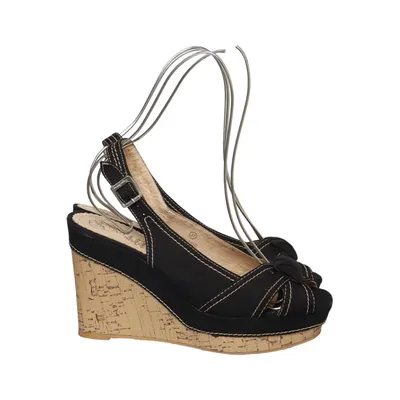 Wedges (Black) from Pepe Jeans London Leather