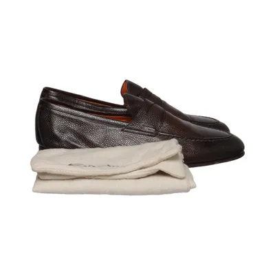 Loafers (Bruin) van Santoni Leer