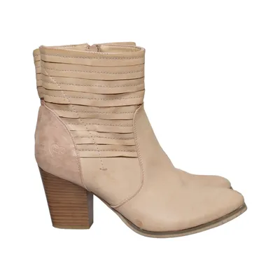 Heeled boots (Beige) from Fabs