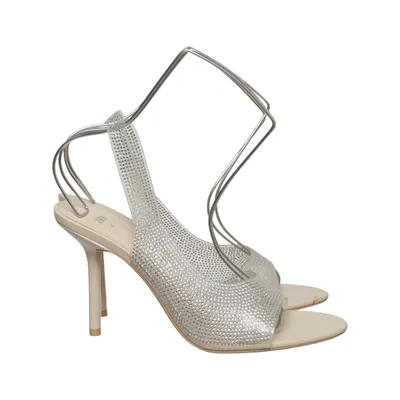 Sandaletten (Silber, Beige) von Zara Polyurethan