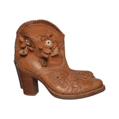 Heeled boots (Brown) from Ahler Leather