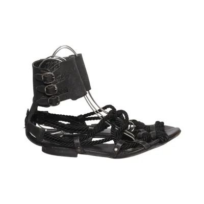 Sandales gladiateur (Noir) de Acne Jeans Cuir