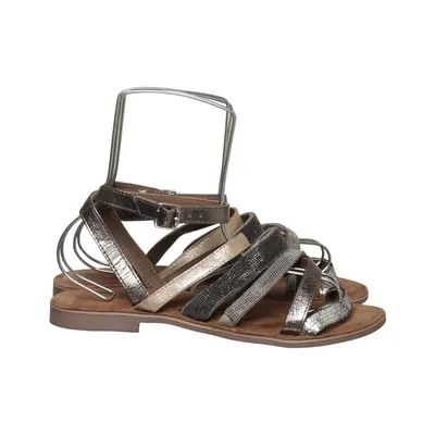Sandales (Argent, Or, Marron) de Lazamani Cuir