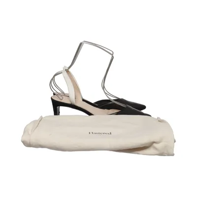 High heel sandals (Black, White) from Flattered x Emilia de Poret Leather