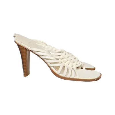 High heel sandals (White, Brown) from Blossem Leather