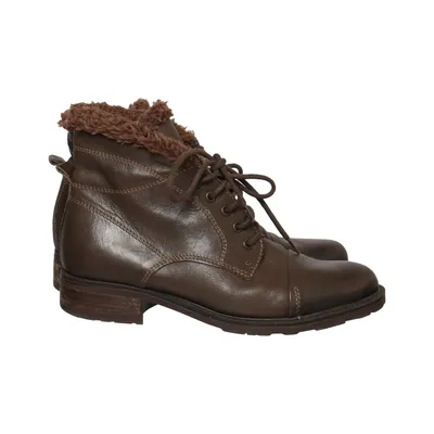 Laced boots (Brown) from Clarks Artisan Acrylic, Faux fur, Polyester
