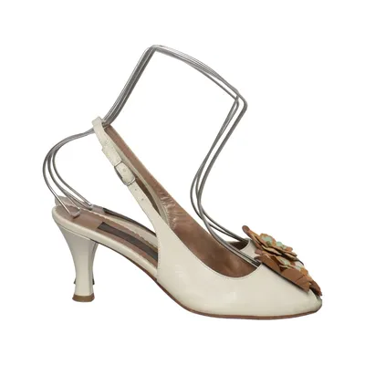 High heel sandals (White, Brown, Multicolored) from Elena Ricci Leather
