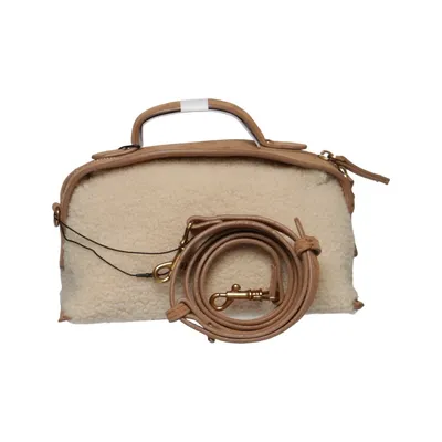 Schoudertas (Beige, Bruin) van Zara Leer, Wol