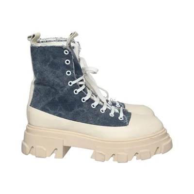 Bottes à lacets (Bleu, Beige) de Gianni Chiarini