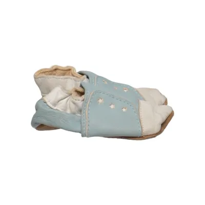 Baby slofjes (Blauw, Wit) van Walkx Leer