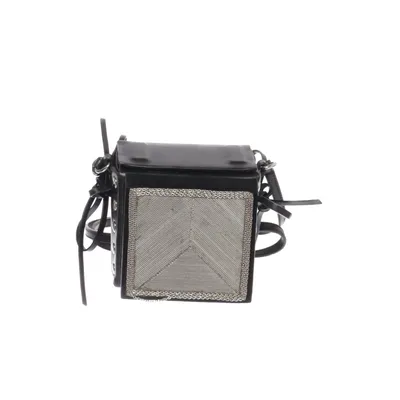 Shoulder-bag (Black, Silver) from H&M Studio Suede, Leather