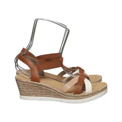 Wedges (Brown, White, Beige) from Rieker Leather