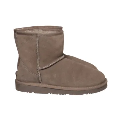 Ankle boots (gråbrune varme bamsestøvler i uld og ruskind) from Noë Suede, Wool