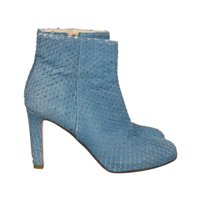 Bottes à talons (Bleu) de Van Den Bergh Cuir