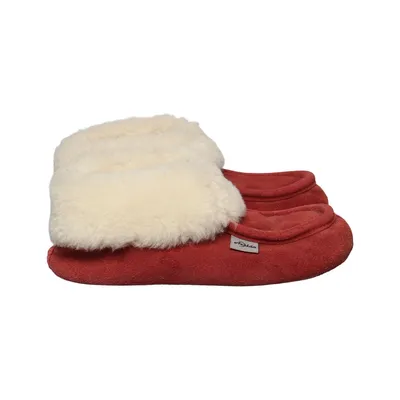 Chaussons (Rouge, Blanc) de Axelda Cuir, Laine