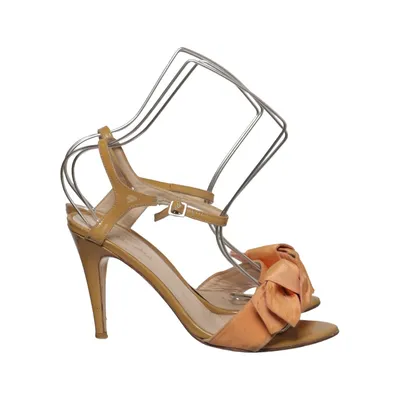 High heel sandals (Brown, Orange) from Mellow Yellow Leather