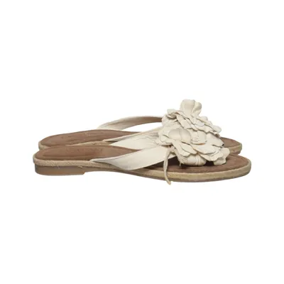 Flip-flops (White, Brown) from Lazamani Leather