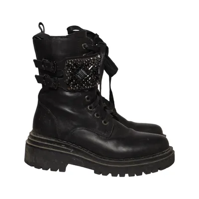 Laced boots (Black) from Alma en Pena Leather