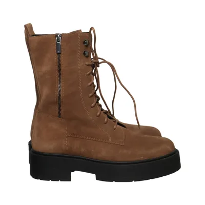 Bottes à lacets (Marron) de Geox Cuir
