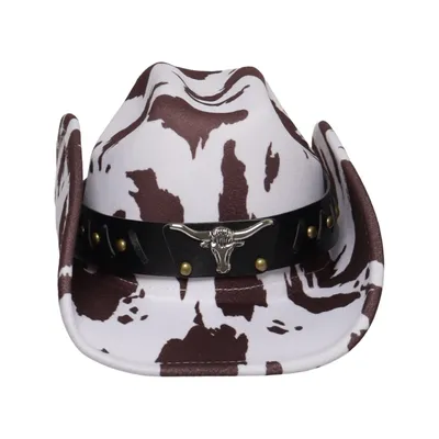 Cowboyhatt (Brun, Vit, Flerfärgad) Polyester