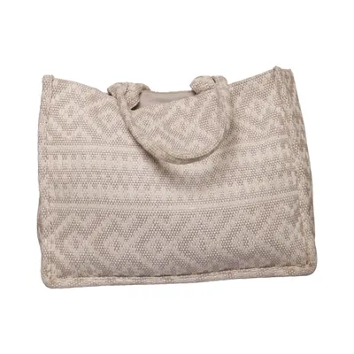 Handväska (Beige, Flerfärgad) från H&M Bomull, Polyester, Viskos