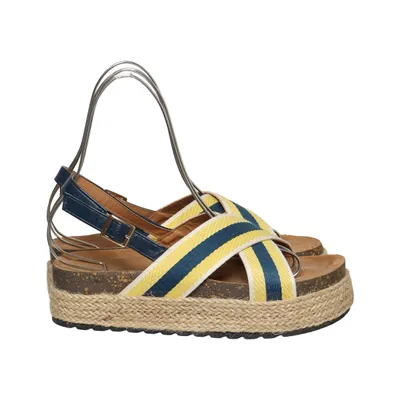 Chaussure compensées (Bleu, Jaune, Multicolore) de Malien Cuir
