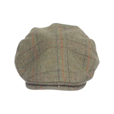 Flat cap (Green, Multicolored) from Heather Polyester, Wool