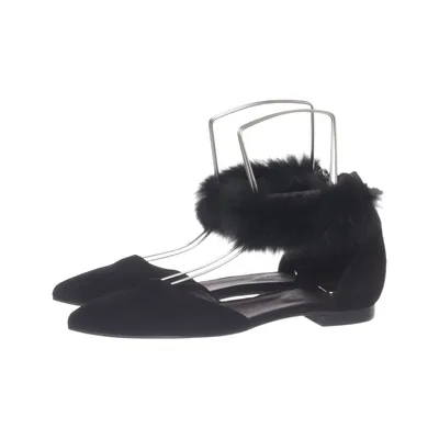 Ballet flats (Black) from Elvio Zanon Rabbit fur, Suede