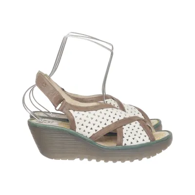 Chaussure compensées (Blanc, Marron) de Fly London Polyuréthane