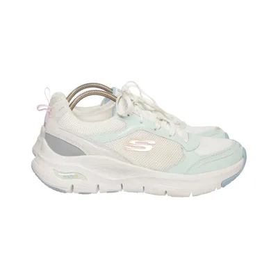 Træningssko (Hvid, Blå) fra Skechers Læder