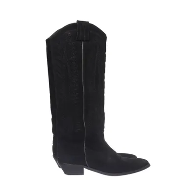 Cowboyboots (Svart) Mocka, Skinn