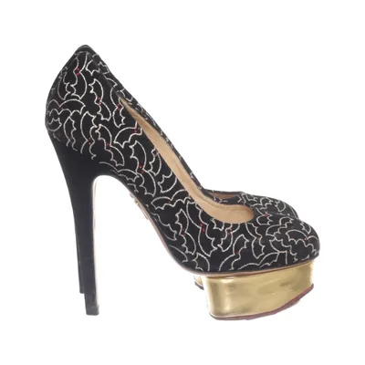 Pumper (Sort, Guld) fra Charlotte Olympia Læder