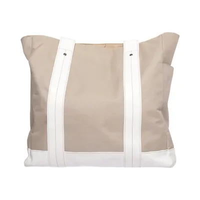 Handbag (Beige, White) from Elizabeth Arden Nylon, Polyester