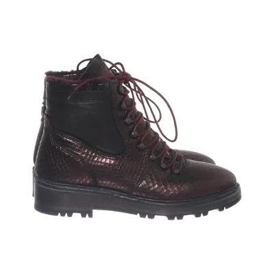 Veterlaarzen (Zwart, Rood) van YKX & CO Leer