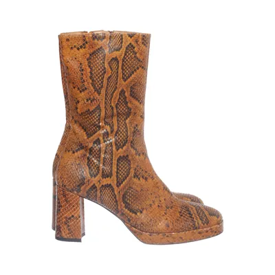 Bottes à talons (Marron, Noir) de Miista Cuir