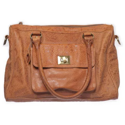 Handbag (Brown) from STOCKH LM Polyester, Leather