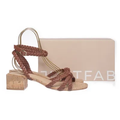 High heel sandals (Brown) from Just Fab Leather