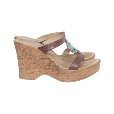 Wedges (Brown, Beige) from Scorett Leather