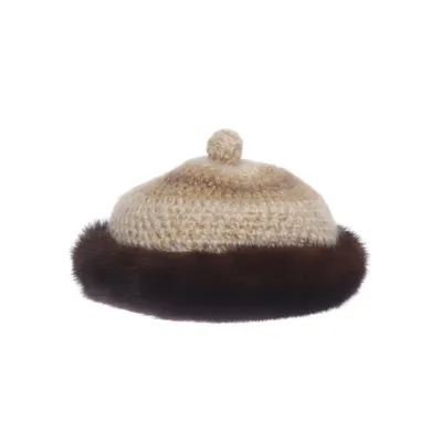 Basker (Brun, Beige) från Ingegerds Mode Merinoull, Minkpäls