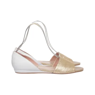 Sandals (White, Gold) from Humanic Leather